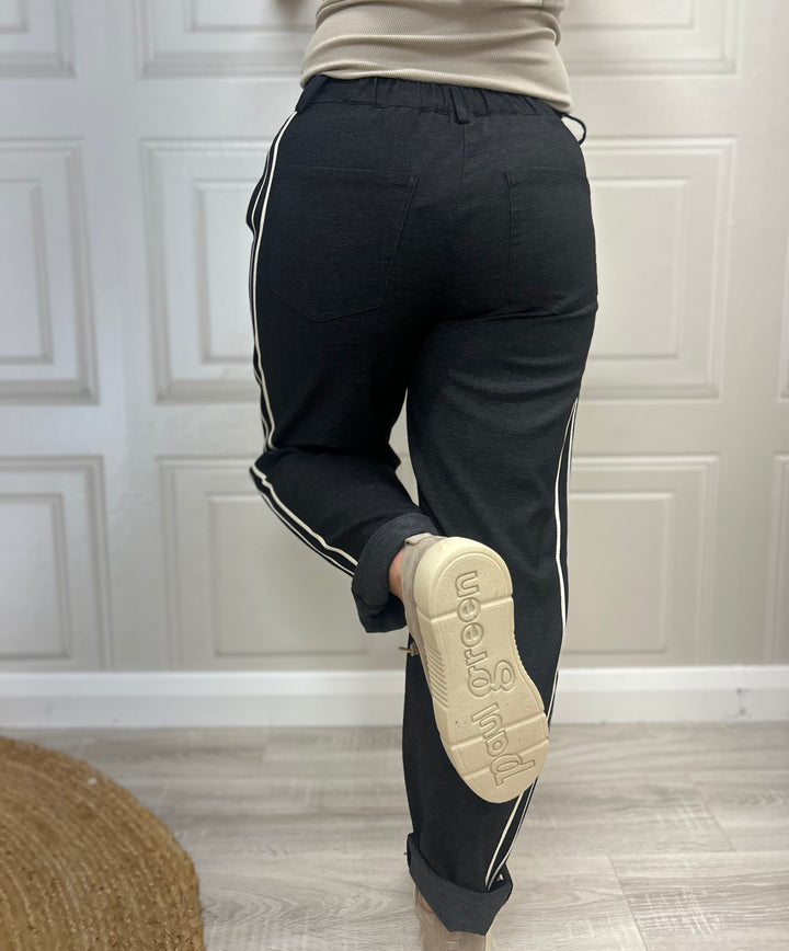 Costa Mani Madonna Black Stripe Pants