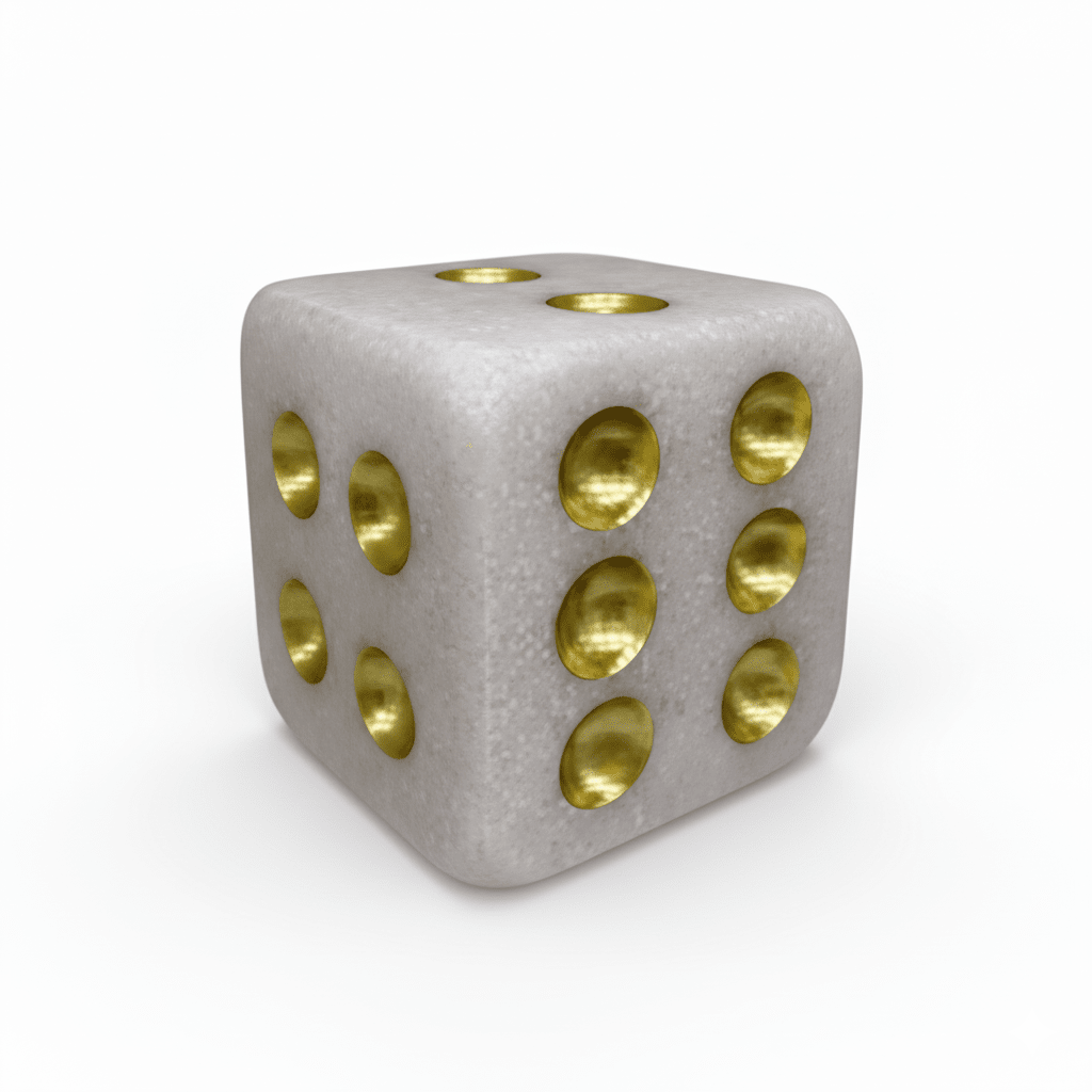 Gabrielle Mini Stone &amp; Gold Decorative Dice Ornament