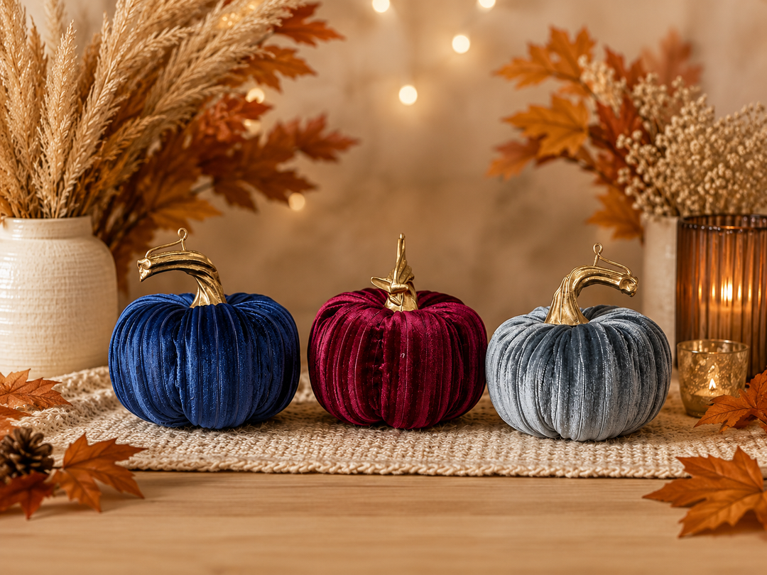 Mini Velvet Pumpkin Decoration