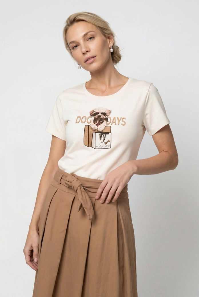 Monari Dog Days Antique White T-Shirt