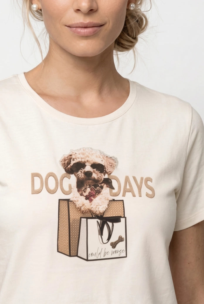 Monari Dog Days Antique White T-Shirt