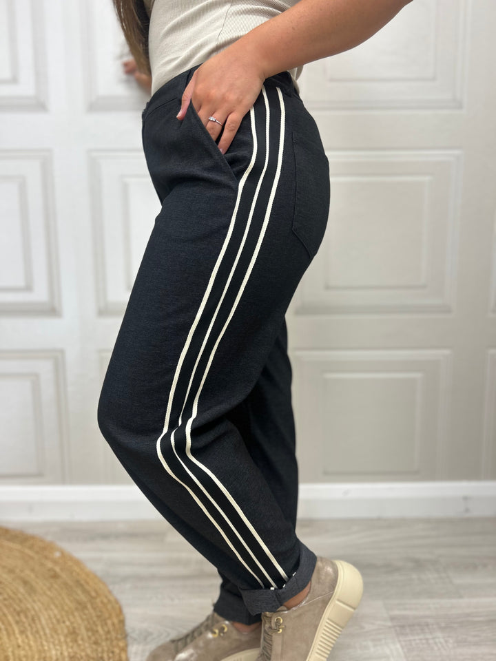 Costa Mani Madonna Black Stripe Pants