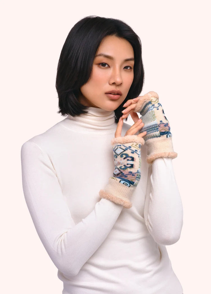 Powder Scandi Cosy Wrist Warmers | Cream Mix