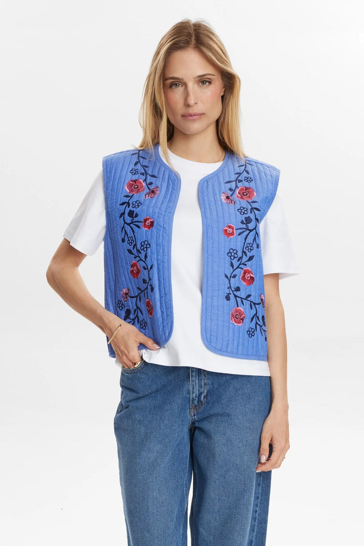 Numph Nujodie Vest Medium Blue Denim