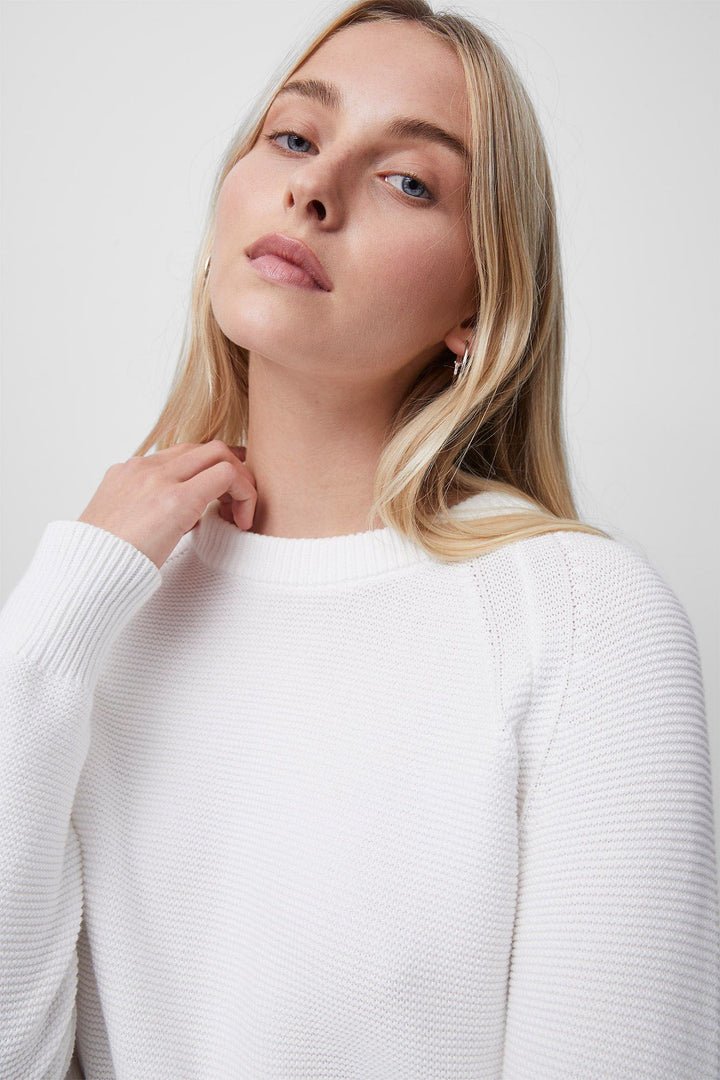 French Connection Lily Mozart Crew Neck Jumper | Summer White