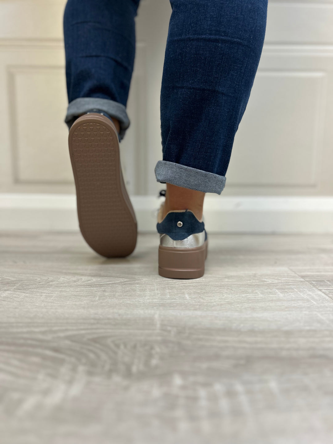 Patrizio Como Desio Aluminio Silver And Navy Runner
