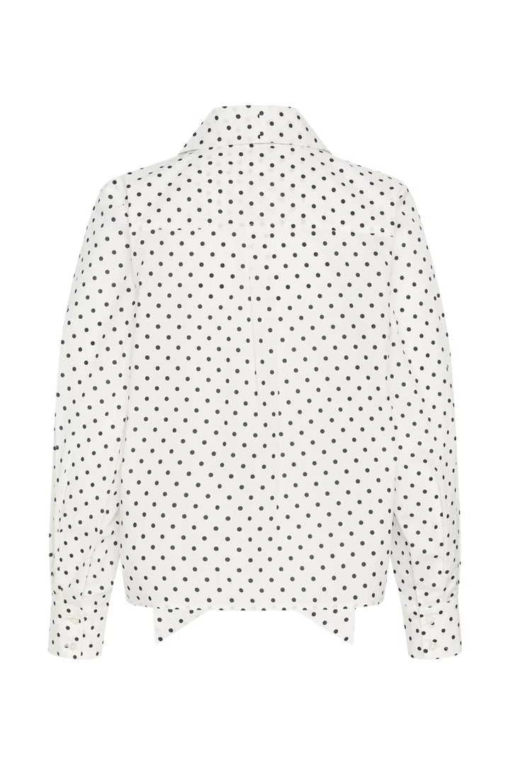 Kaffe Kamilly Shirt | White With Black Polka Dot