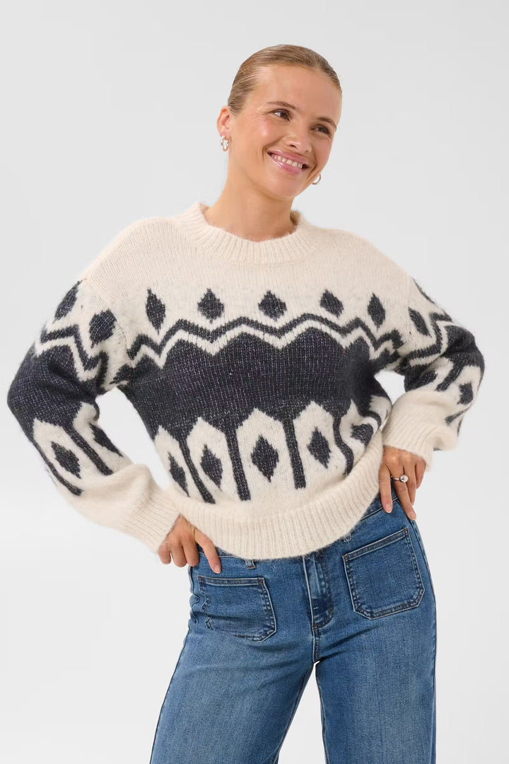 Kaffe Karhonda Knit Pullover | Whisper White