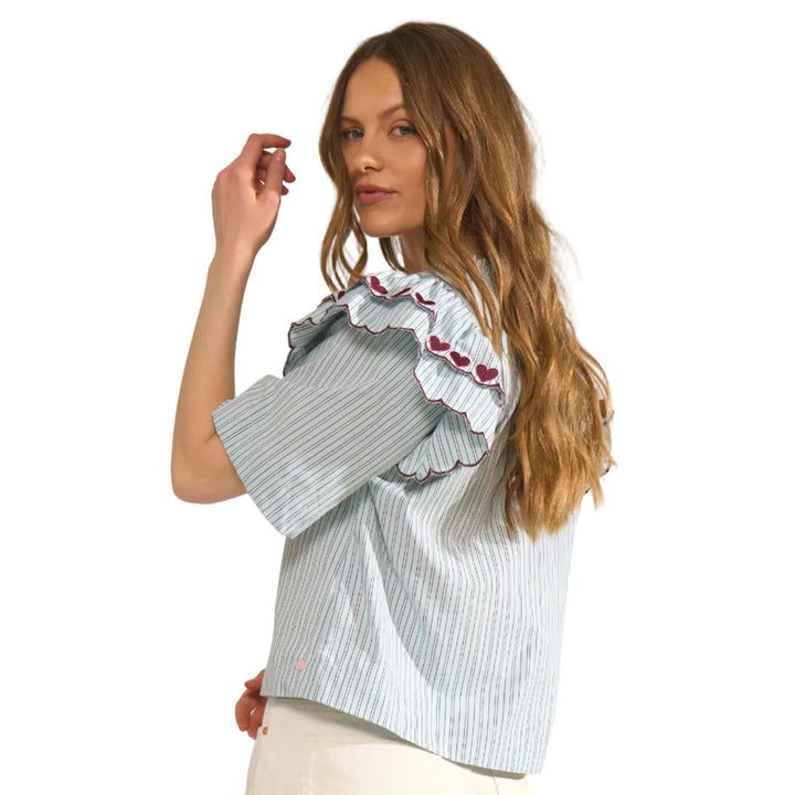 Numph Nuditty Floaty Blue Blouse