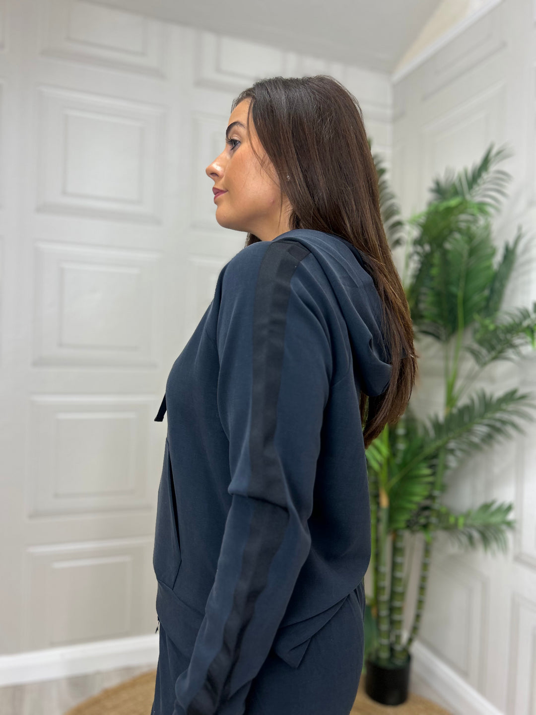 French Connection Wren Sleeve Trim Detail Hoodie