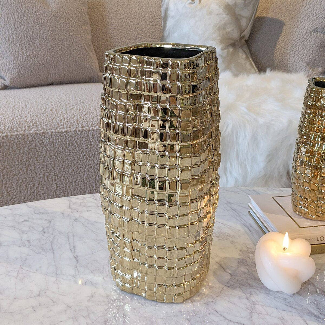 Vieste Large Gold Abstract Vase