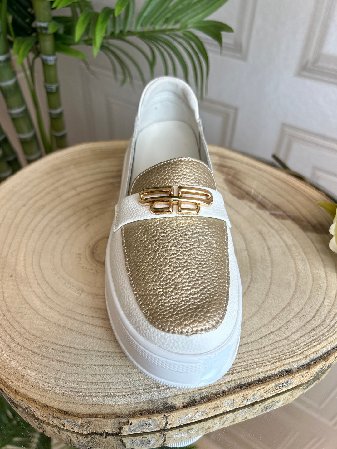 Patrizio Como Catanzaro Bianco Oro Loafer