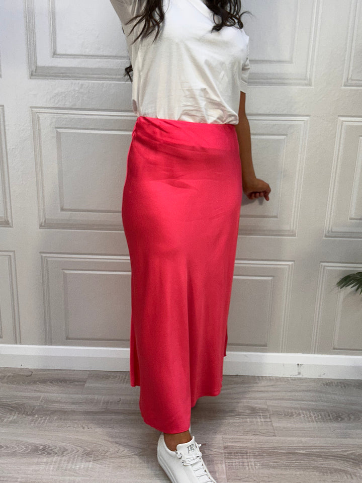 French Connection Azalea Pink Midaxi Slip Skirt