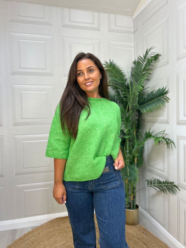 Numph Nurirtte Pleat Pullover Poison Green