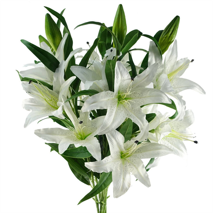 Artificial Flowers Large White Lily Stem 100cm