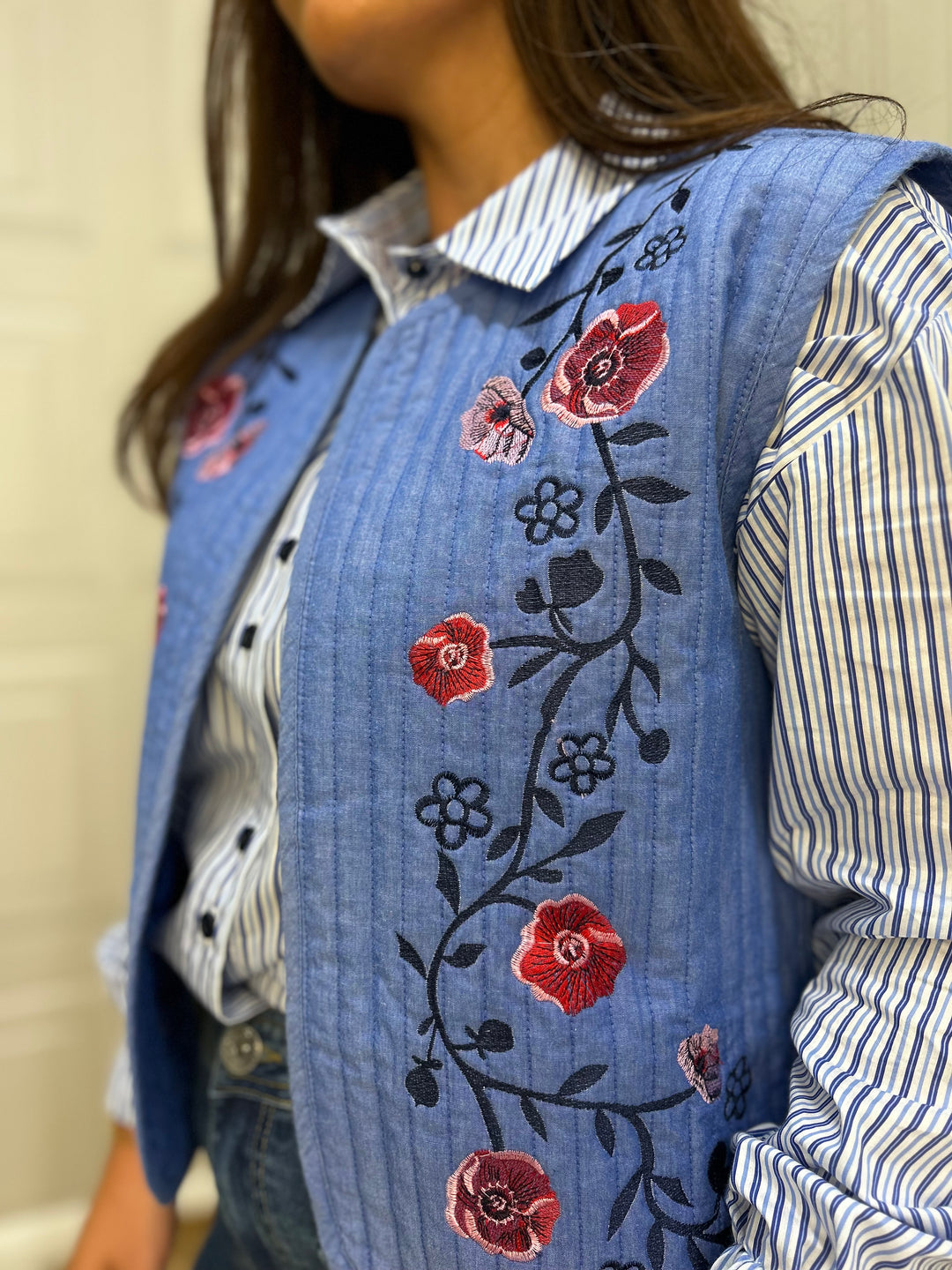 Numph Nujodie Vest Medium Blue Denim