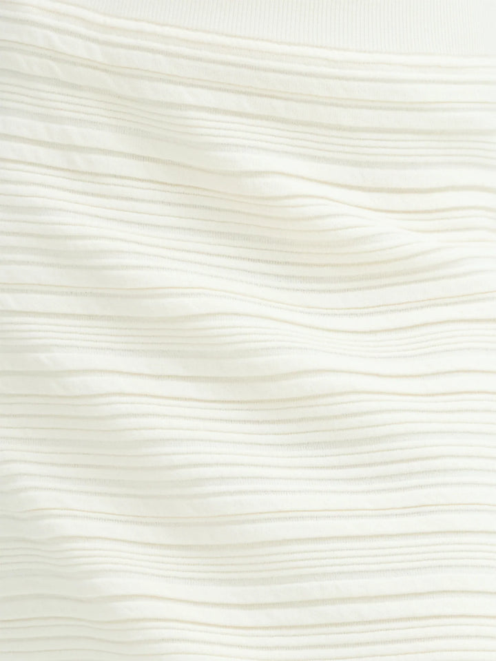 French Connection Mayim Pleated Porcelain Cream Skirt