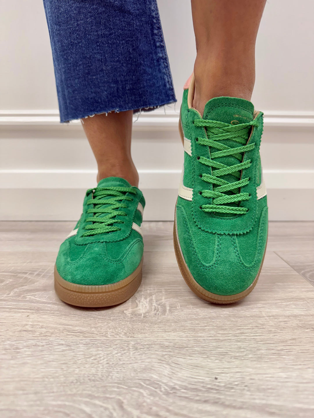 Gant Cuzima Green/Peach Cow Suede Leather Runner
