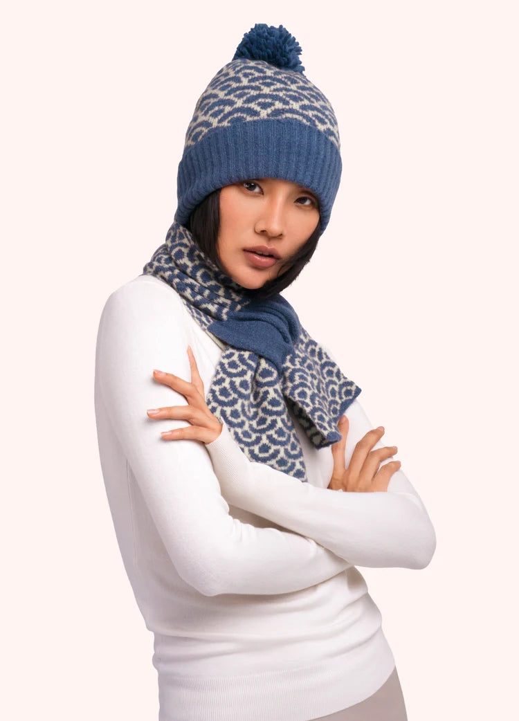 Powder Agatha PomPom Hat | Denim Mix