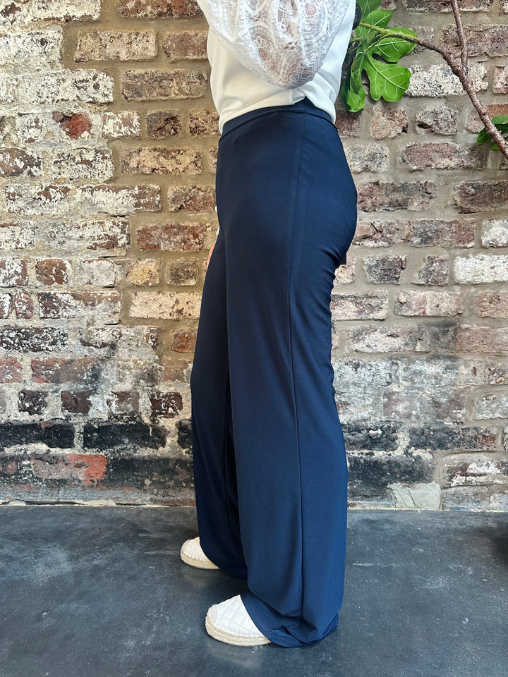 Pinns 645T Wide Leg Pull Up Jersey Trouser