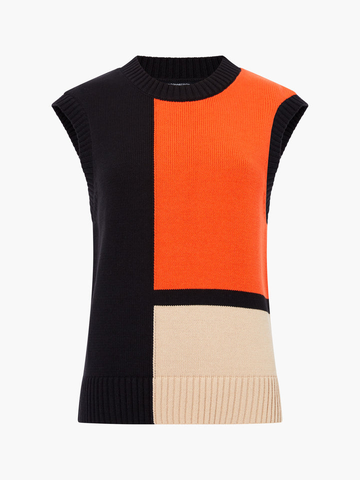French Connection Varli Colour Blocking Knit Vest
