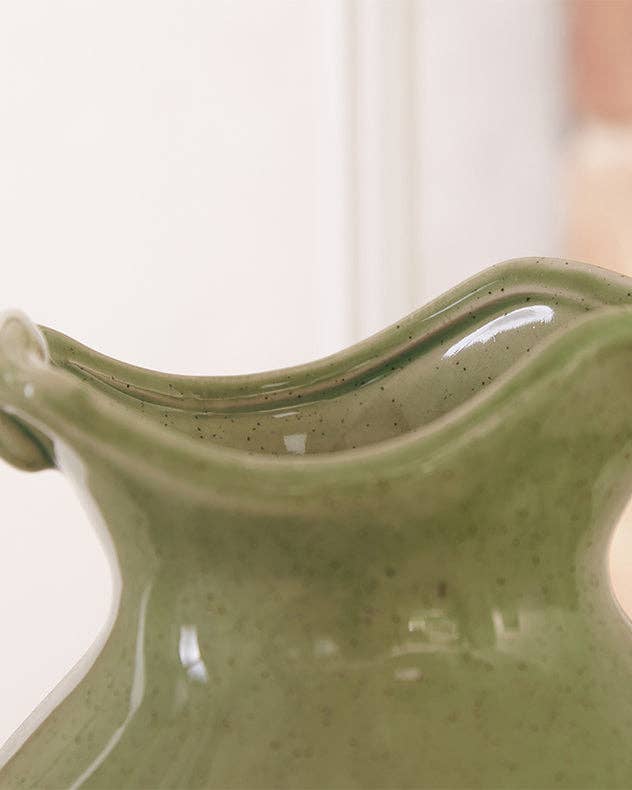 Green and White Two Tone Jug Vase