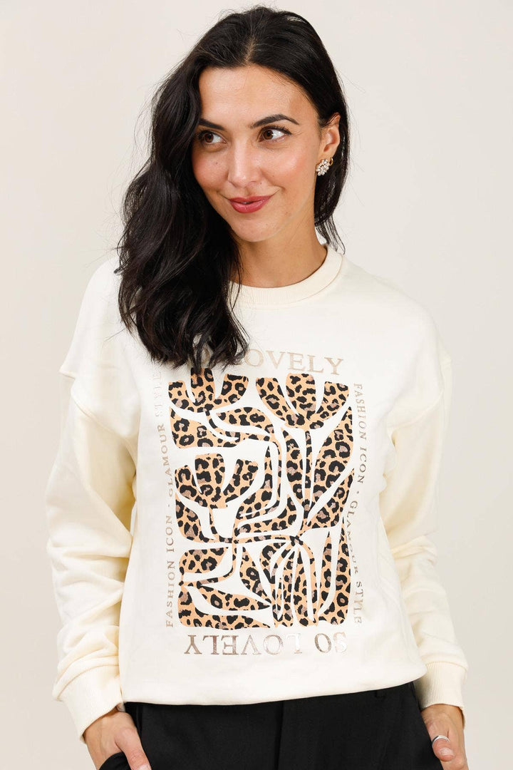 So Lovely Crew Neck Sweatshirt White