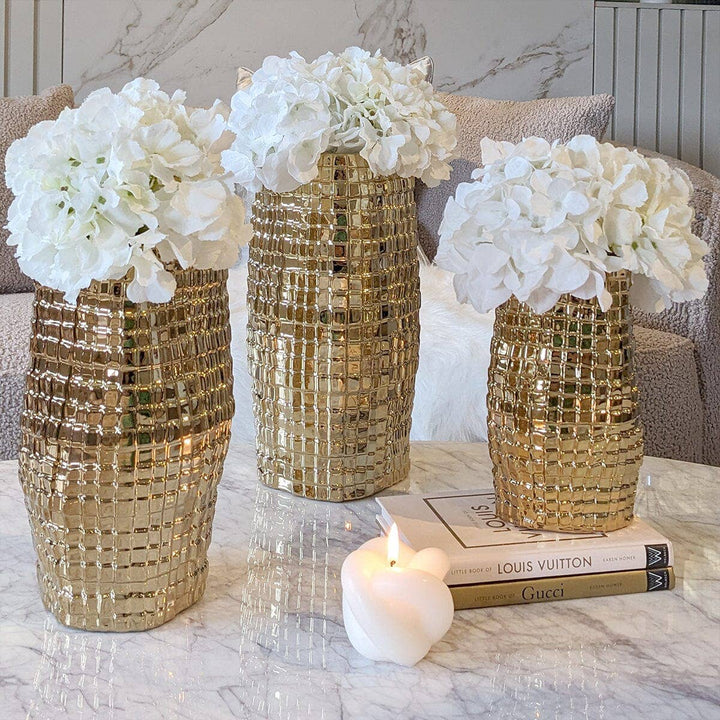 Vieste Large Gold Abstract Vase