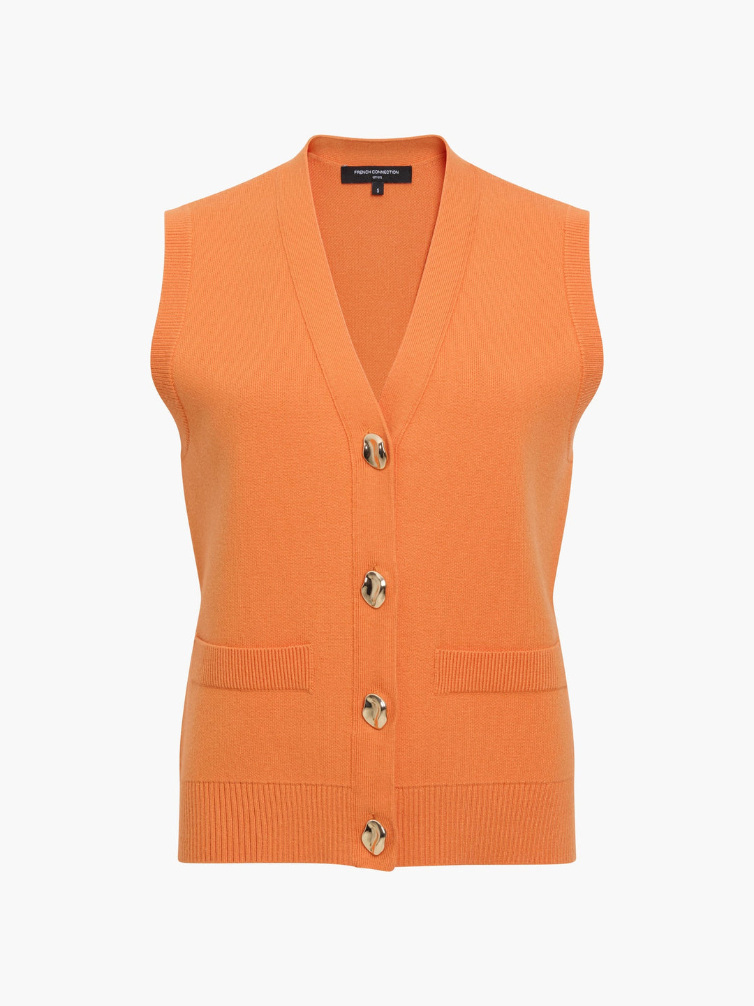 French Connection Missy Knit Orange Waistcoat