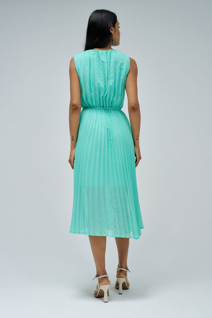 Salsa Turquoise  Pleated Dress