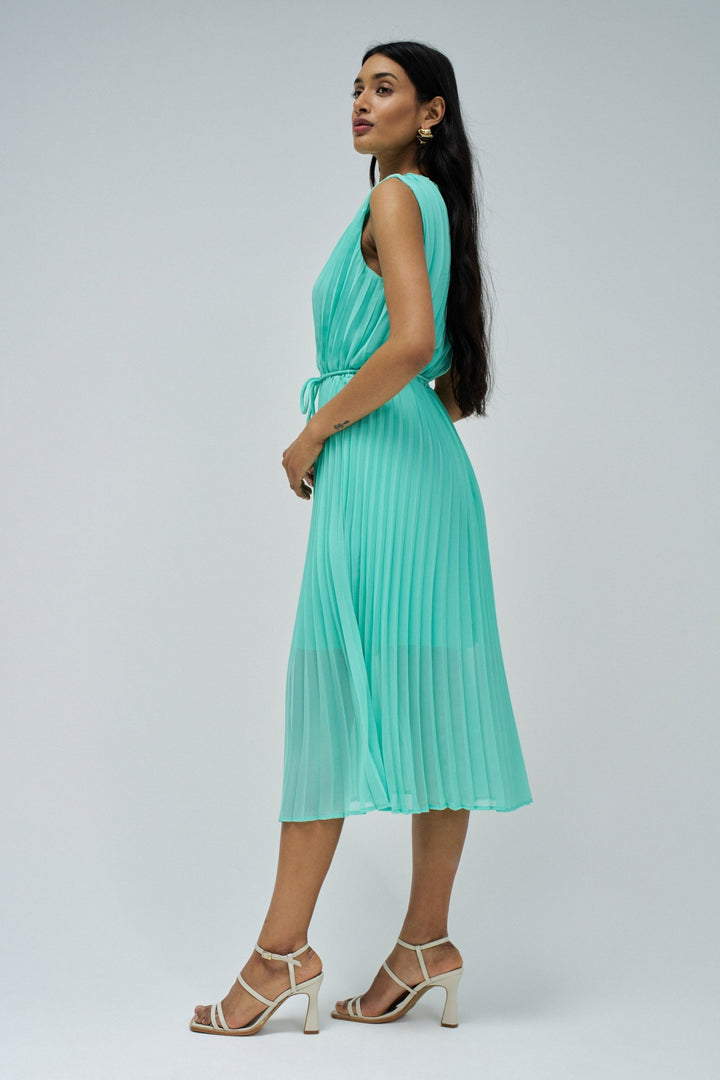 Salsa Turquoise  Pleated Dress