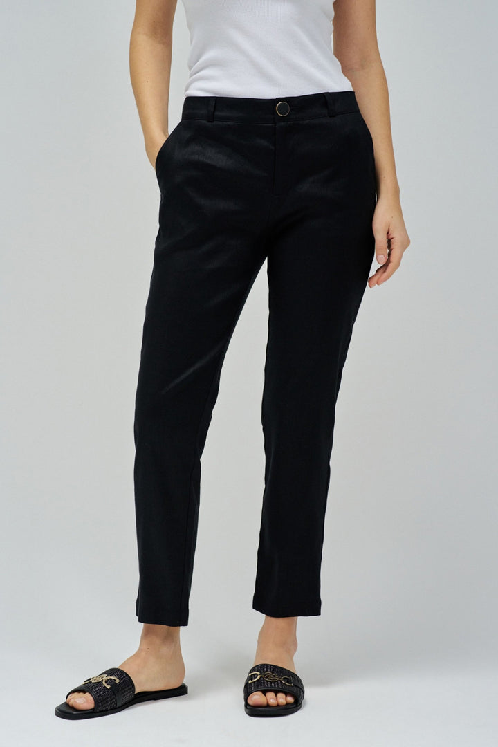 Salsa Black Linen Chino Trouser