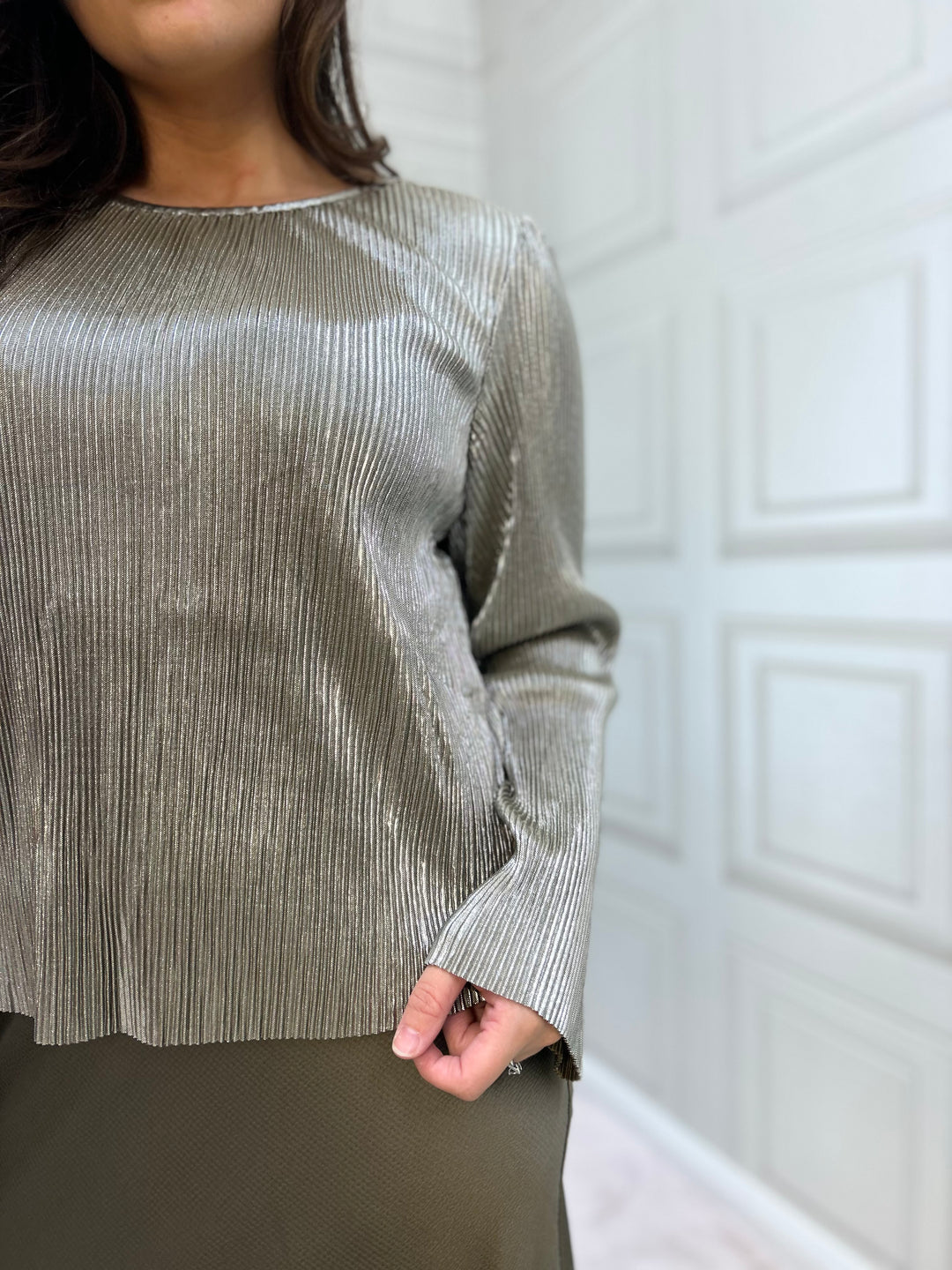 Numph Nujiva Cropped Blouse Champagne