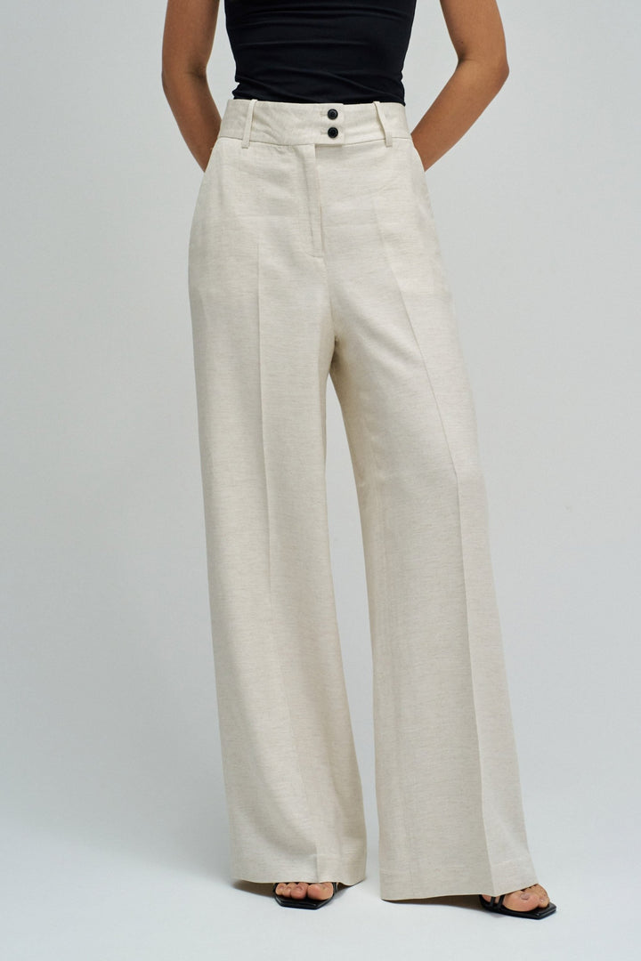 Salsa Beige Chino Wide Leg Trouser