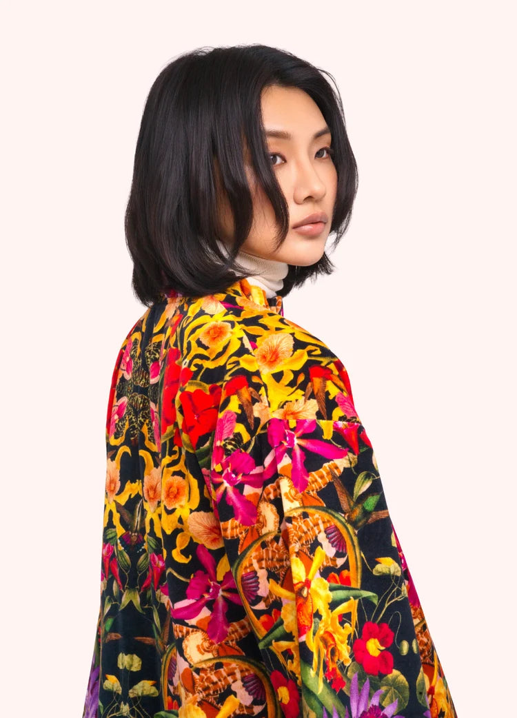 Powder Botanical Kaleidoscope Velvet Jacket