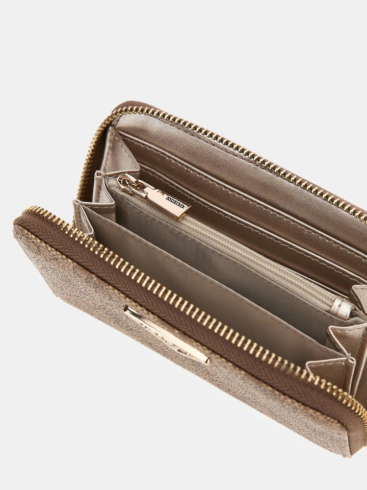 Guess Latte Logo Medium Zip Around Purse