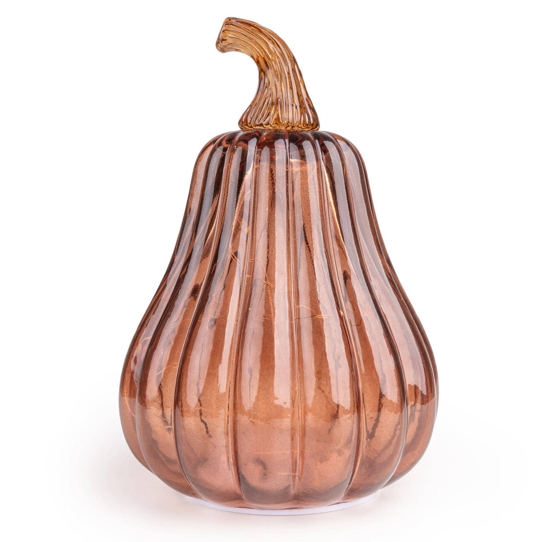 Tall LED Glass Pumpkin