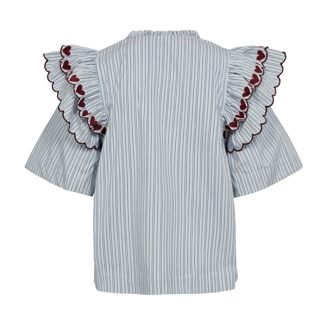 Numph Nuditty Floaty Blue Blouse