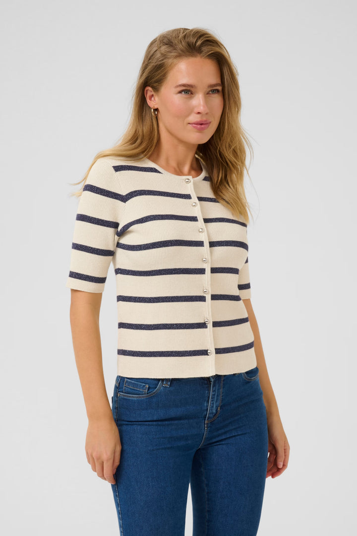Kaffe Kamorita Silver/white/Blue Cardigan