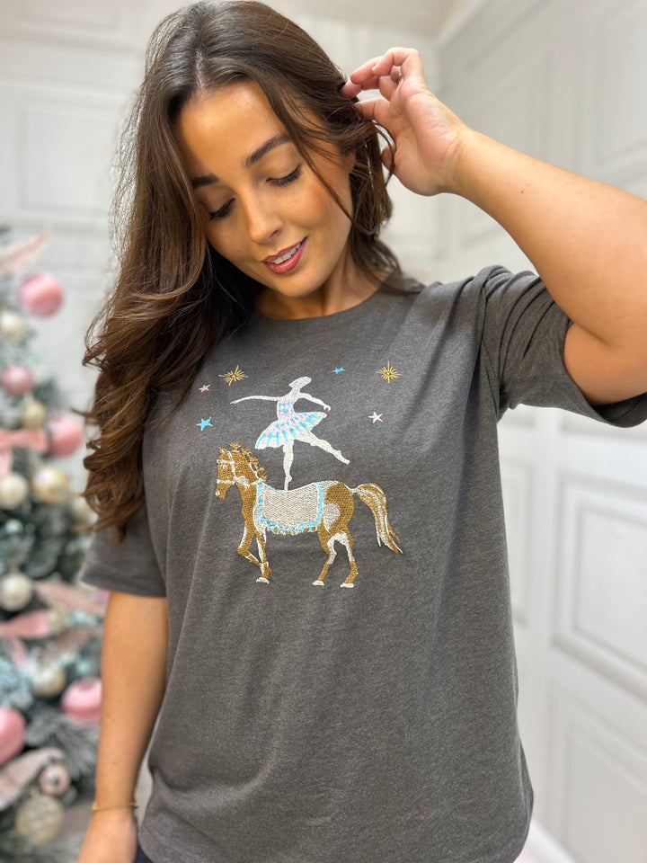 Numph Nuprima Oversized Tee Dark Grey