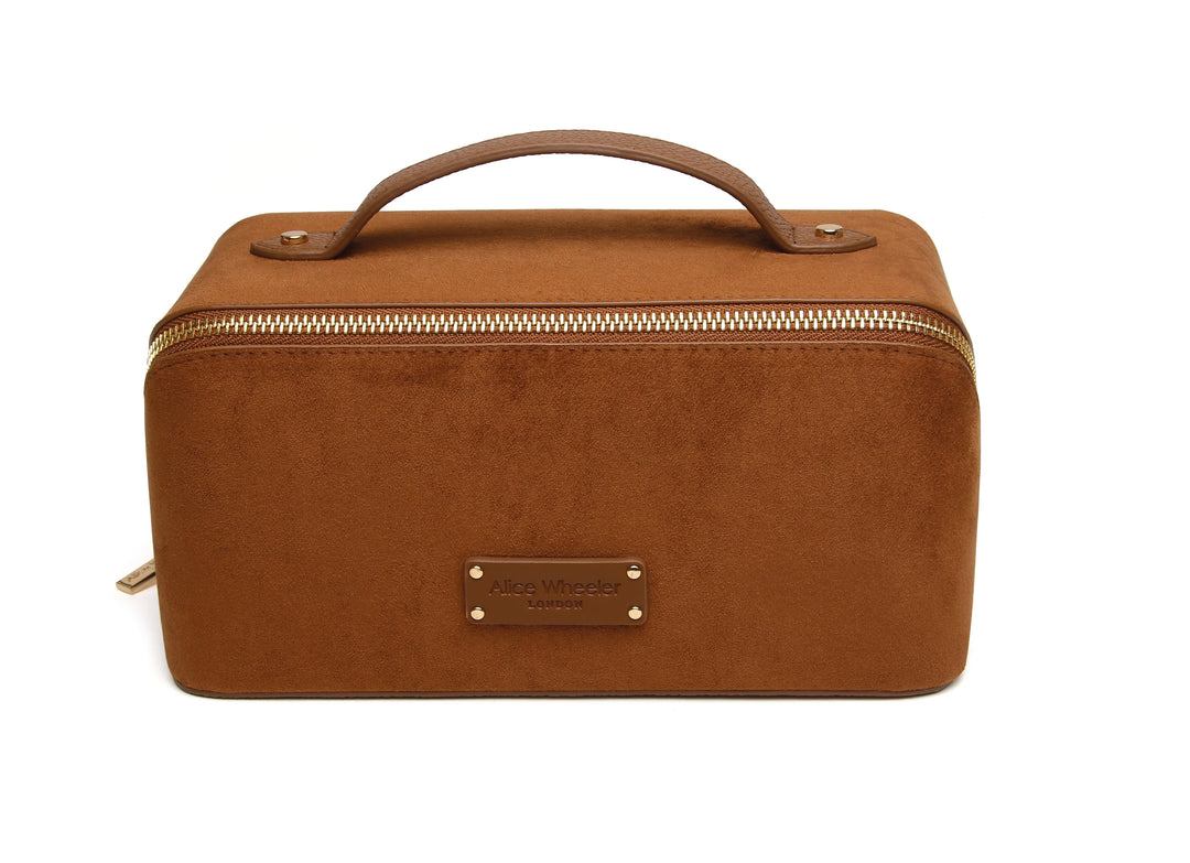 Alice Wheeler Suede Kensington Train Case | Fudge