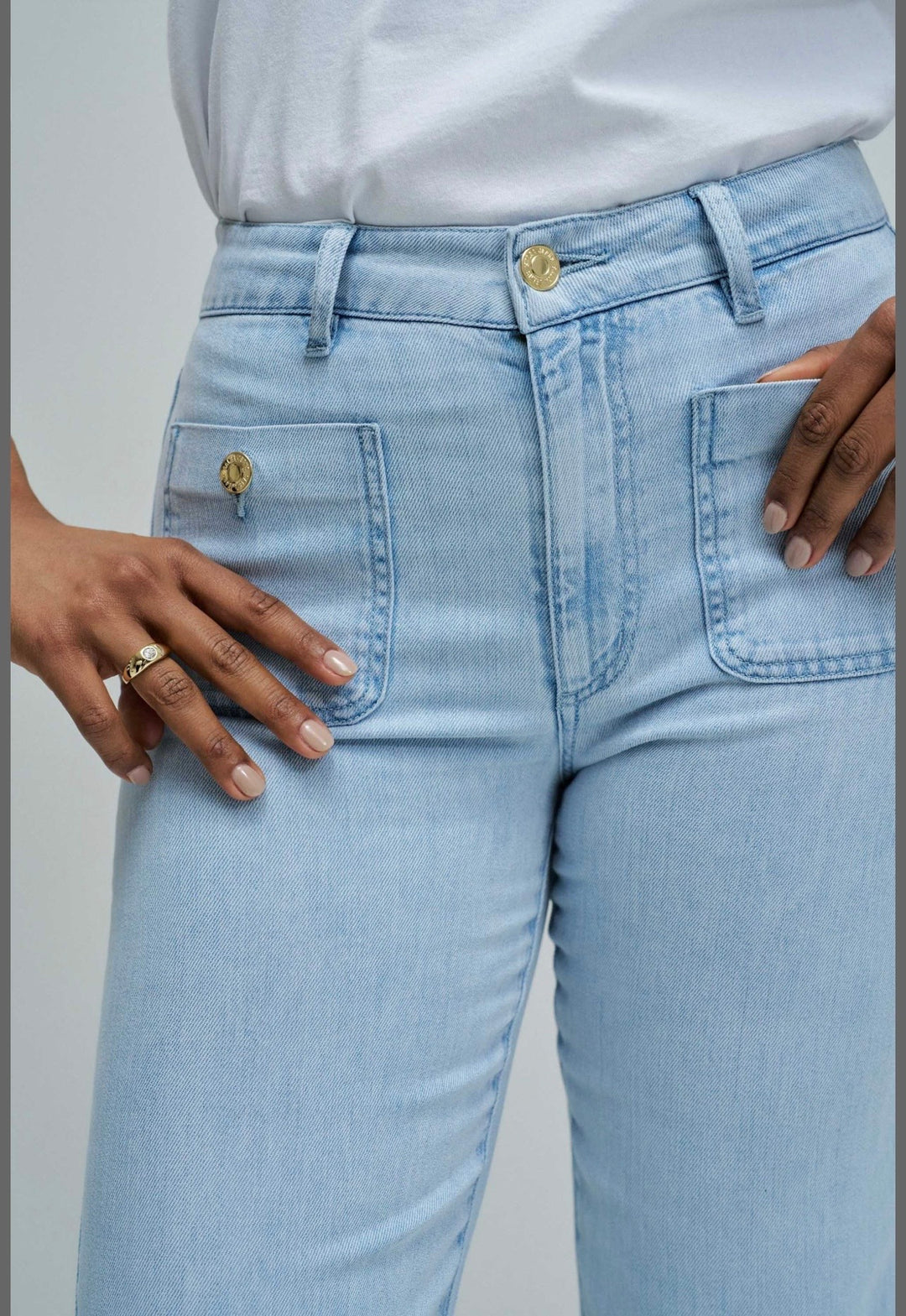 Salsa Light Denim Cropped Trousers | 21011214