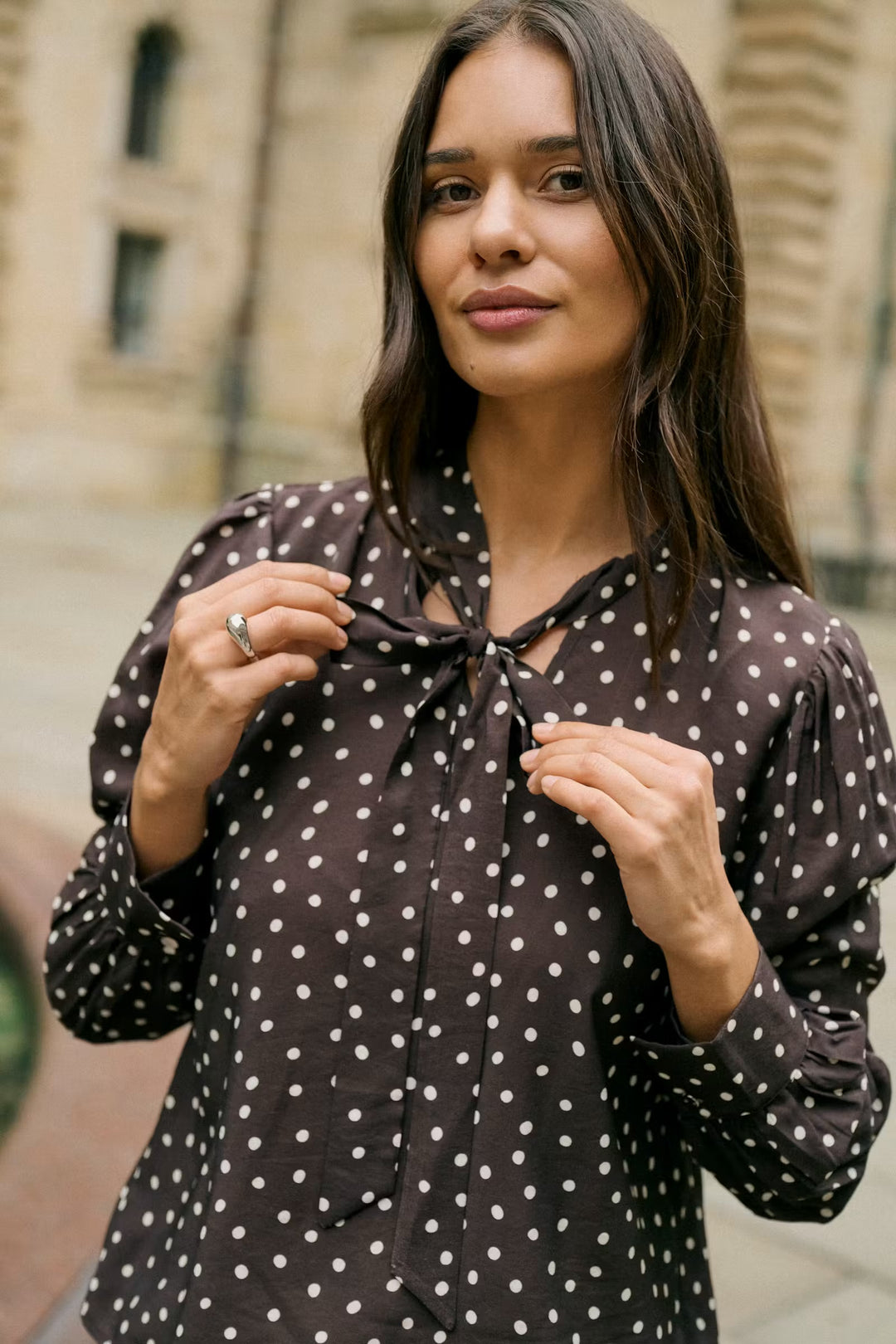 Kaffe Kadotte Coffee Bean Turtledove Blouse