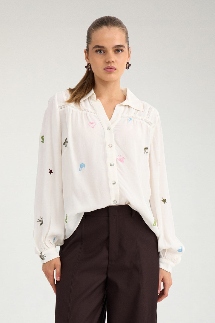 Numph Nudagny Shirt | Cloud Dancer
