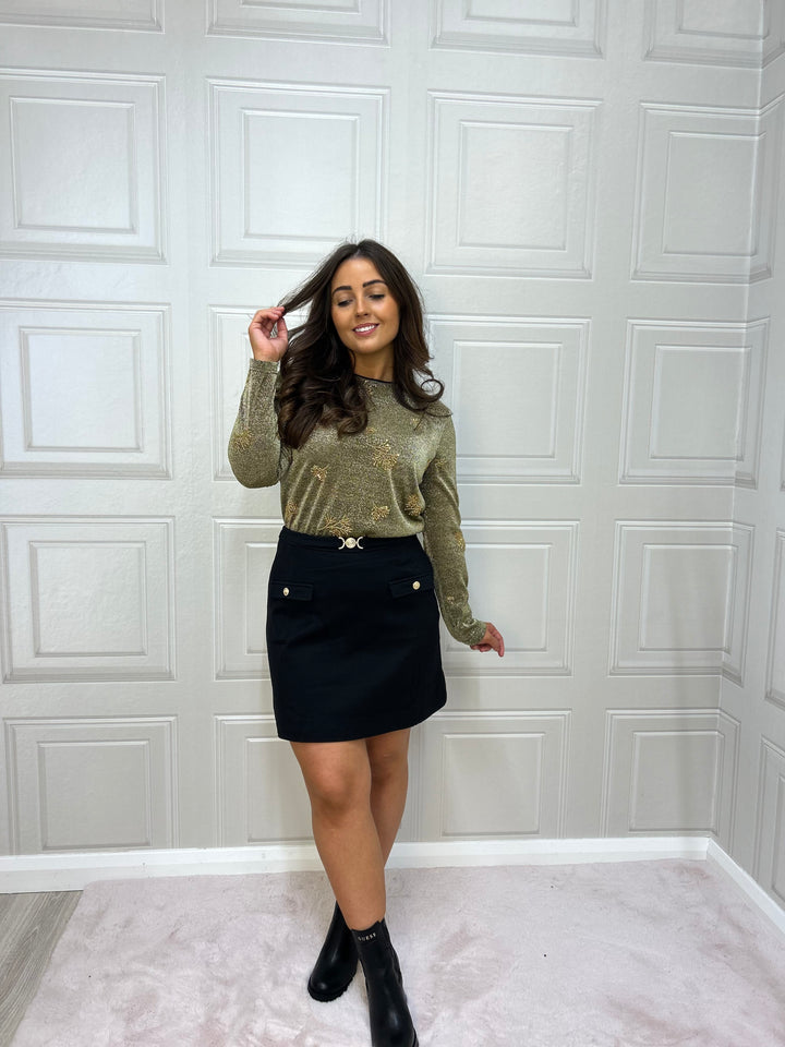Guess Black A-Line Mini Skirt