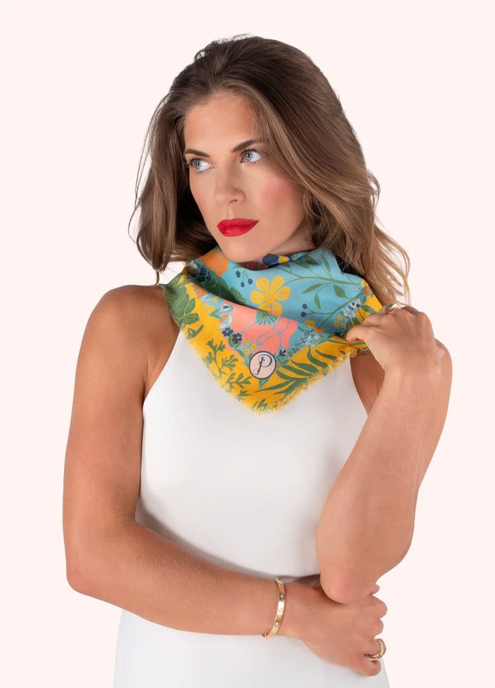 Powder Cotton Bandana Scarf | Blue Blooms