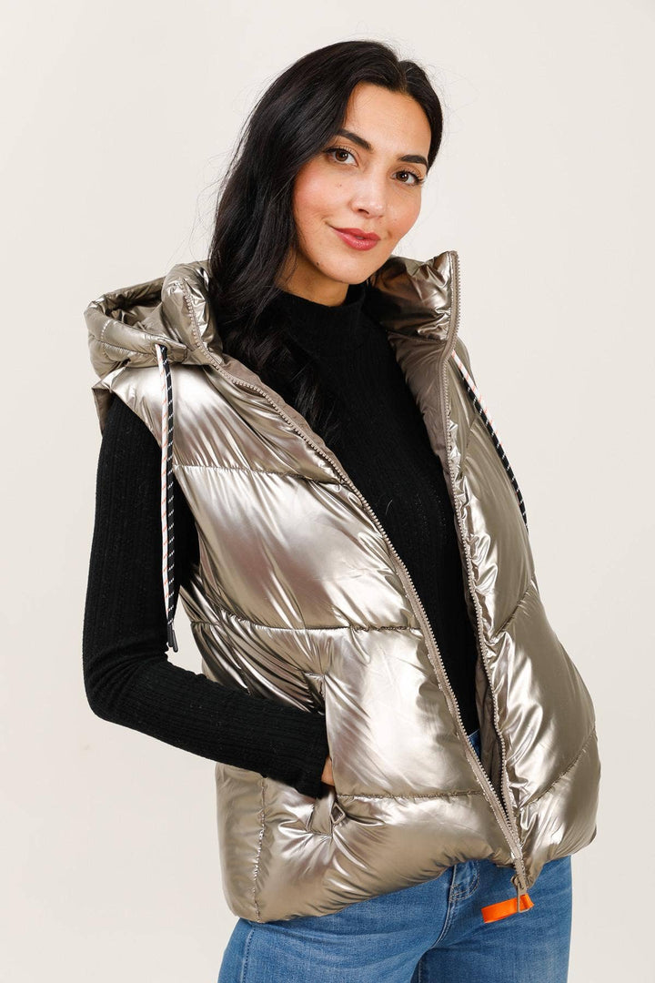 Roya Sleeveless Jacket Gold