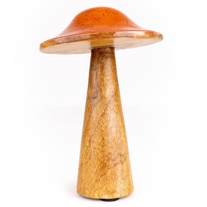 Tall Mushroom Mango Wood &amp; Enamel - Terracotta