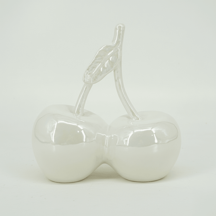 Large Cream Pearlescent Decorative Cherry Ornament