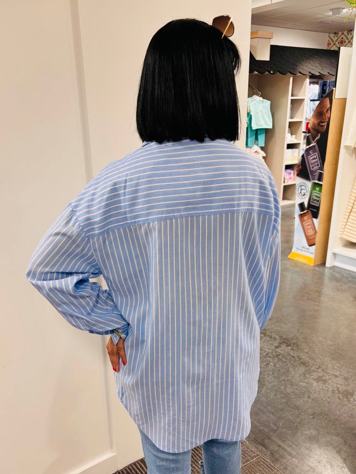 Salsa Blue/White Pinstripe Shirt